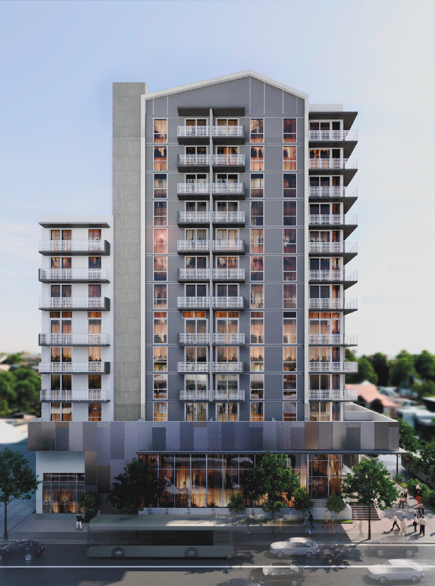 Street-facing elevation rendering of Allapattah House
